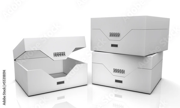 Fototapeta blank boxes isolated on white background