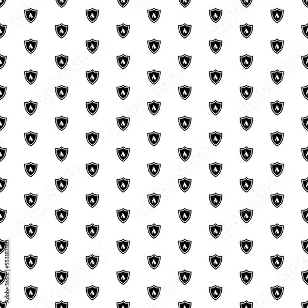 Fototapeta Square seamless background pattern from geometric shapes. The pattern is evenly filled with big black fire protection symbols. Vector illustration on white background
