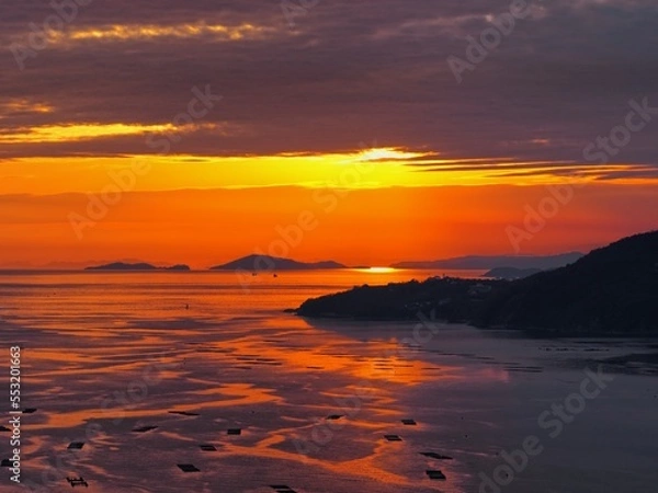 Obraz 万葉の岬から見る播磨灘の夕景