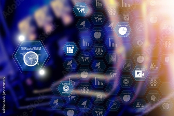 Obraz technology and timemanagement digital background , future world communication	