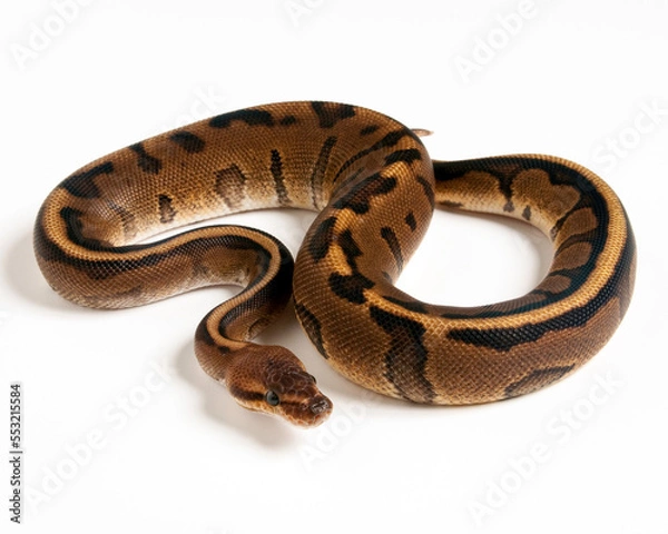 Fototapeta Genetic Stripe Ball Python on White Background