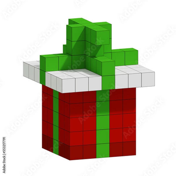Fototapeta 3D Voxel Christmas Object