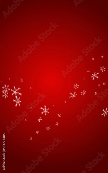 Fototapeta Gray Snowfall Vector Red Background. Xmas