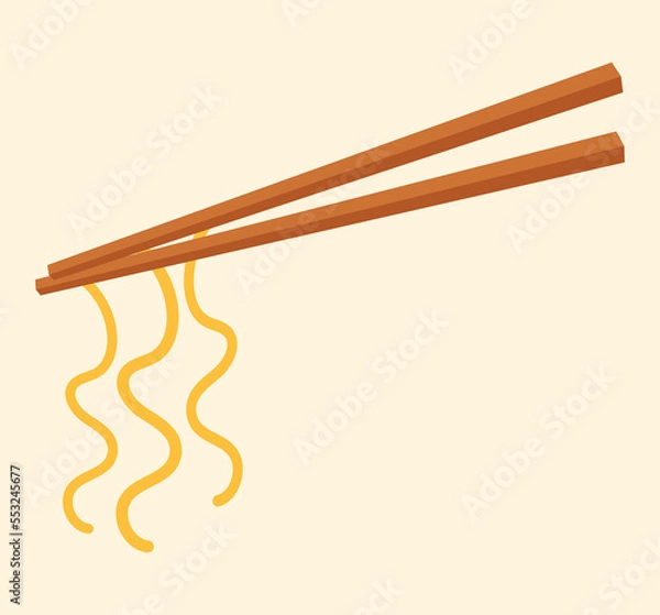 Obraz chopsticks with pasta
