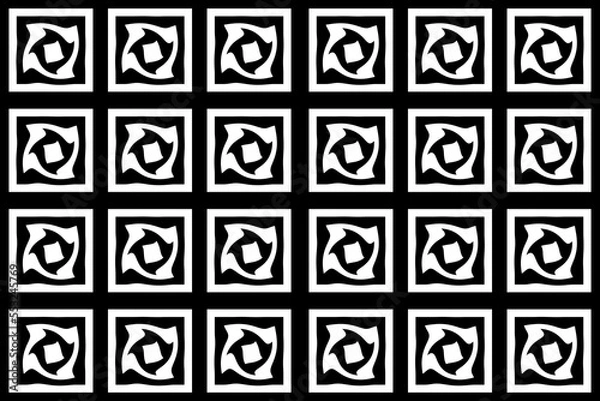 Fototapeta black and white illustrations, design with geometric patterns