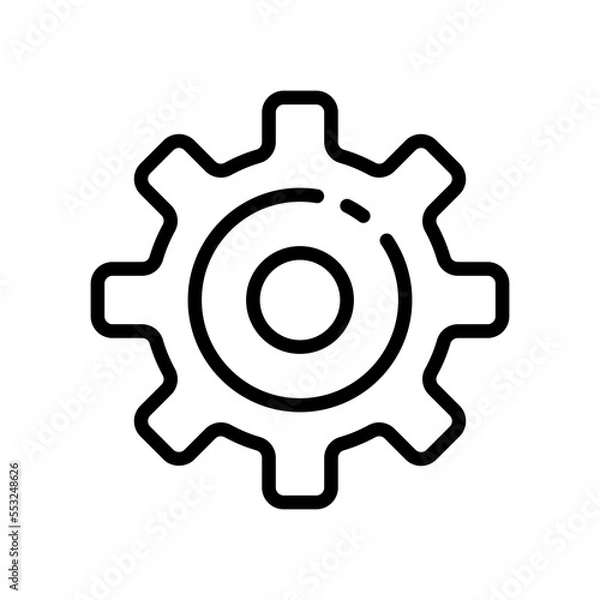 Fototapeta Settings line icon. Key, mechanism, settings, options, builder, research, fix, tune, sort. The concept of parameters. Vector black line icon on white background.