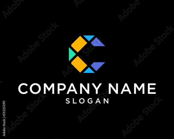 Fototapeta abstract logo design MODERN LOGO C VECTOR LOGO CONNECTION 