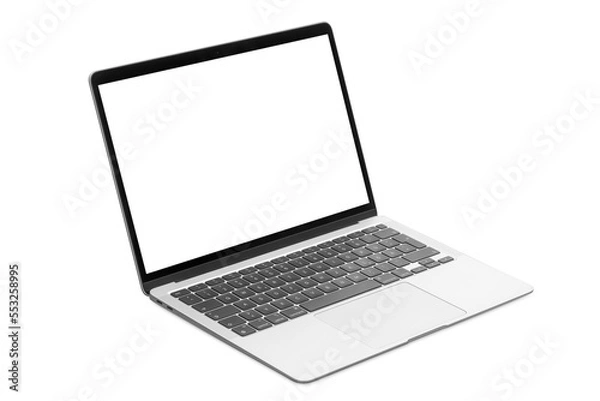 Fototapeta modern laptop computer  isolated on the white background