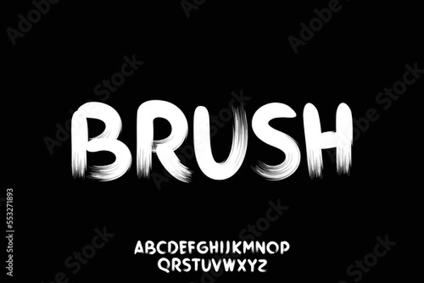 Fototapeta Handwritten brush stroke font vector