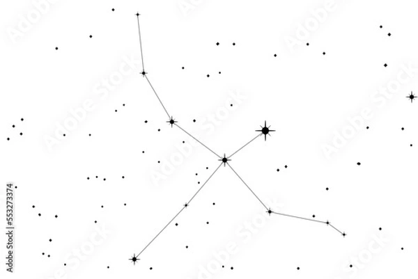Fototapeta Simple astronomical illustration of the constellation Cygnus (the Swan). Transparent PNG design element for websites, print and other graphics.