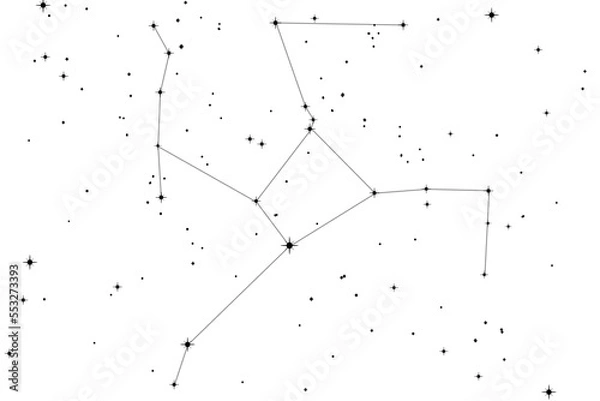 Fototapeta Simple astronomical illustration of the constellation Hercules. Transparent PNG design element for websites, print and other graphics.