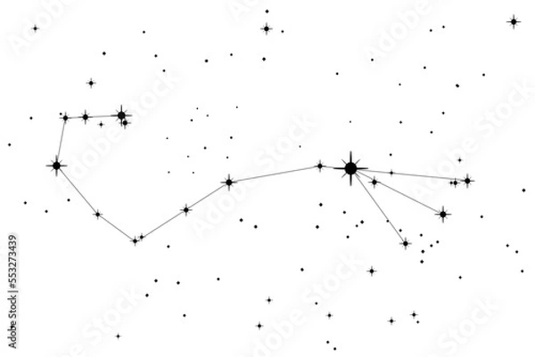 Fototapeta Simple astronomical illustration of the constellation Scorpius (the scorpion). Transparent PNG design element for websites, print and other graphics.