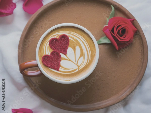 Obraz cup of coffee with rose