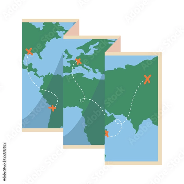 Fototapeta fold map design