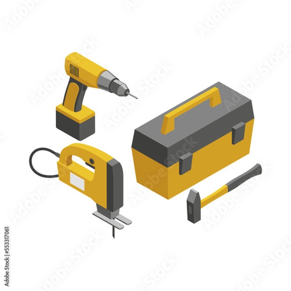 Fototapeta Serviceman Toolbox Contents Composition