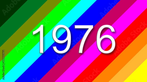 Fototapeta 1976 colorful rainbow background year number