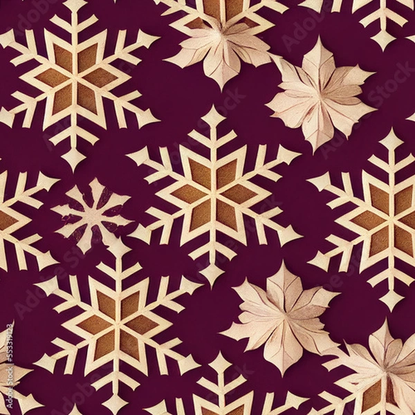 Obraz Seamless Snowflakes Christmas Patterns 