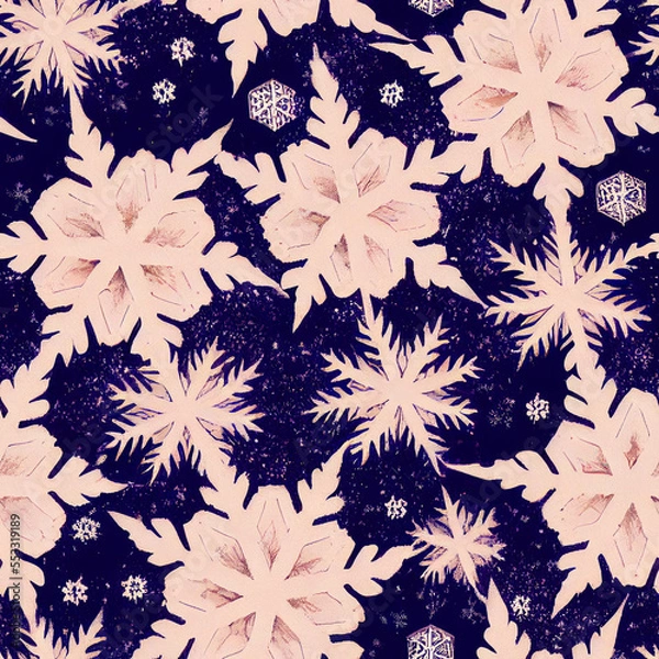 Obraz Seamless Snowflakes Christmas Patterns 