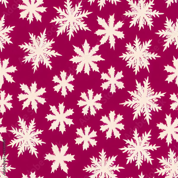 Obraz Seamless Snowflakes Christmas Patterns 