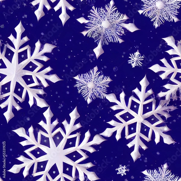 Obraz Seamless Snowflakes Christmas Patterns 