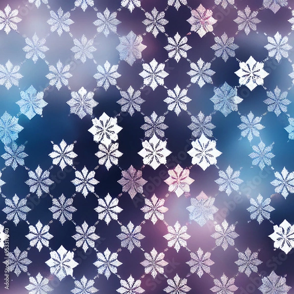 Obraz Seamless Snowflakes Christmas Patterns 