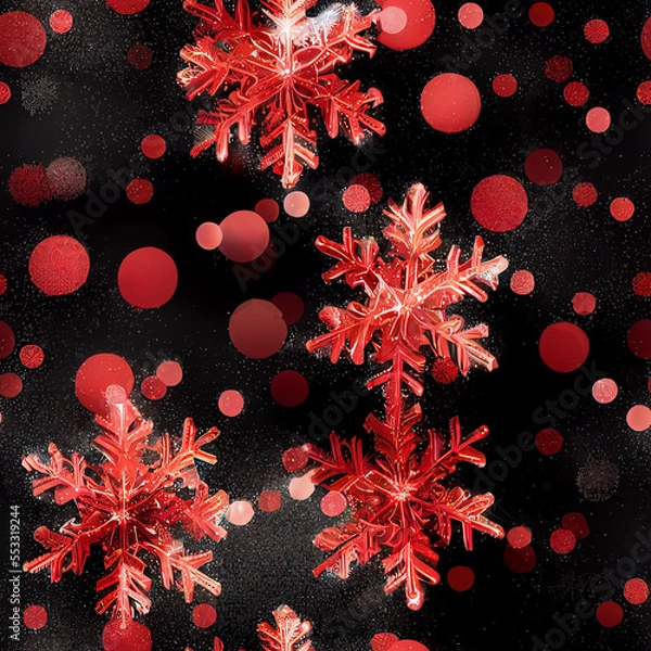 Obraz Seamless Snowflakes Christmas Patterns 