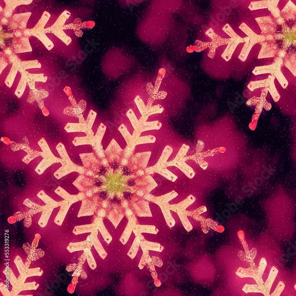 Obraz Seamless Snowflakes Christmas Patterns 