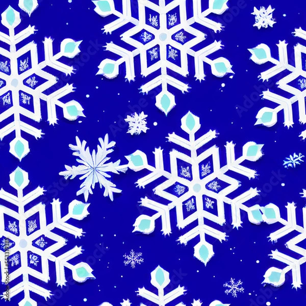 Obraz Seamless Snowflakes Christmas Patterns 