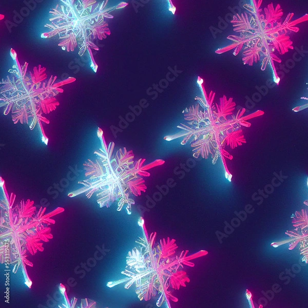 Obraz Seamless Snowflakes Christmas Patterns 