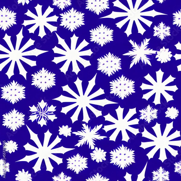 Obraz Seamless Snowflakes Christmas Patterns 