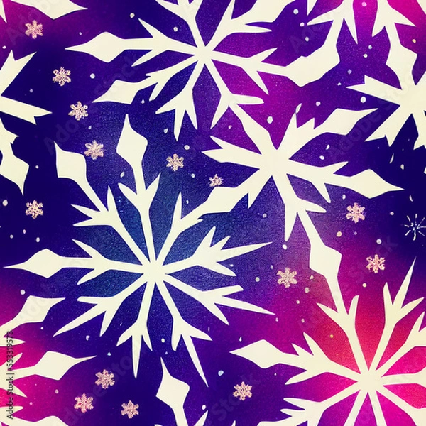 Obraz Seamless Snowflakes Christmas Patterns 