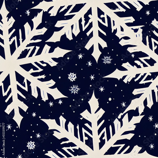 Obraz Seamless Snowflakes Christmas Patterns 