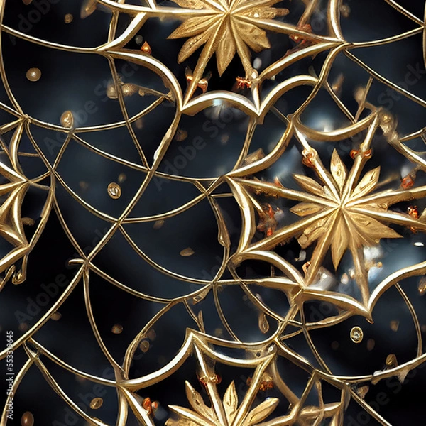 Obraz Seamless Snowflakes Christmas Patterns 