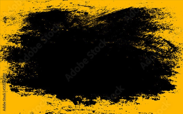 Obraz Grunge texture effect. Distressed overlay rough textured. Abstract vintage monochrome. Yellow isolated on black background. Graphic design element halftone style concept for banner, flyer, poster, etc