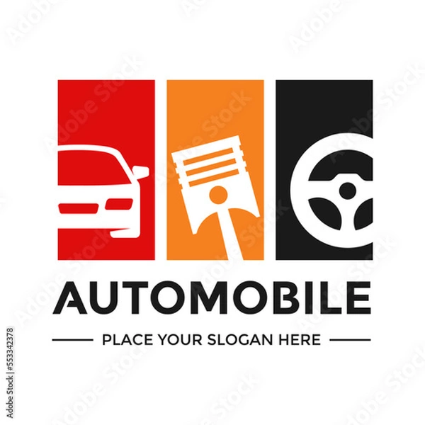 Fototapeta Automobile or automotive vector logo template