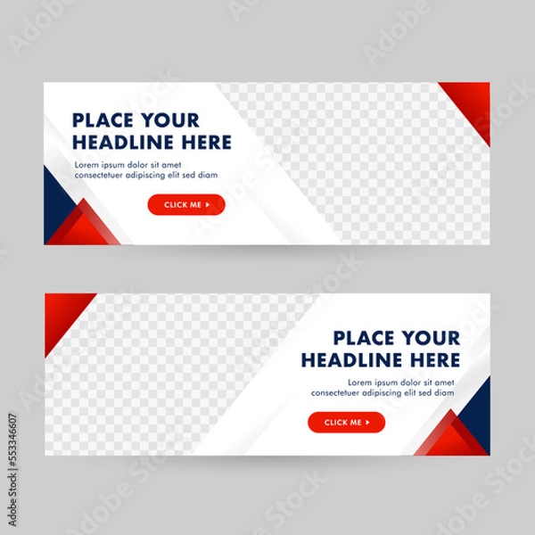 Fototapeta Elegant banner design combined with dark blue and orange. combined with triangular elements that red it look professional so it is suitable for your business