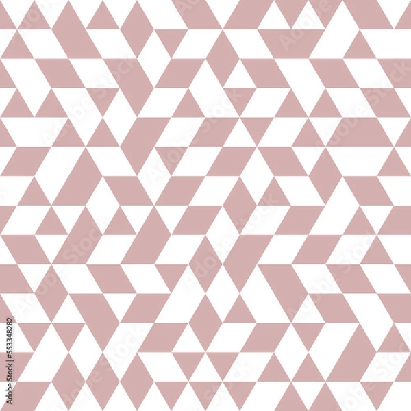 Fototapeta Geometric pattern with purple and white triangles. Geometric modern ornament. Seamless abstract background