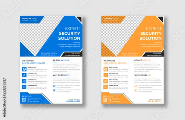 Fototapeta Creative corporate trendy unique business professional marketing agency modern simple leaflet flyer design for attractive business poster layout, business minimal abstract advertising vector template.