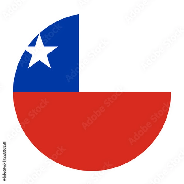 Fototapeta Chile Flat Rounded Flag with Transparent Background