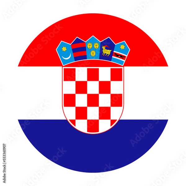 Fototapeta Croatia Flat Rounded Flag with Transparent Background