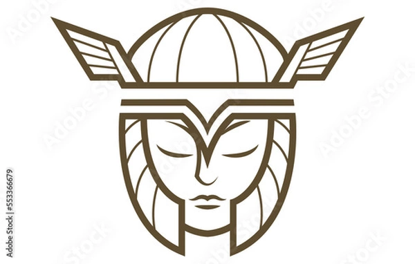 Fototapeta Valkyrie Athena Logo Design Template