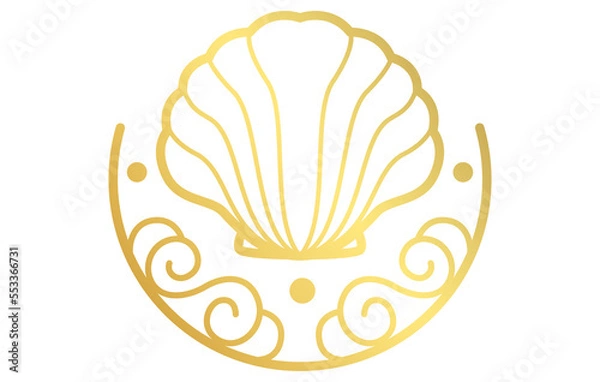 Fototapeta Pearl Shell Jewelry Logo Design Template