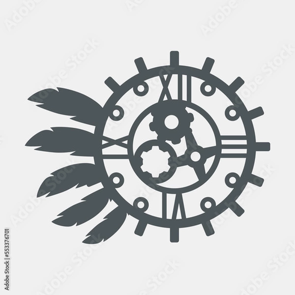 Fototapeta Clock Steampunk element quality vector illustration cut