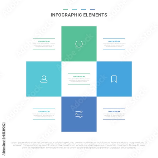 Fototapeta Vector modern shapes options infographic elements for business with icons template design