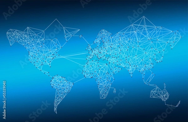 Obraz Abstract telecommunication world map