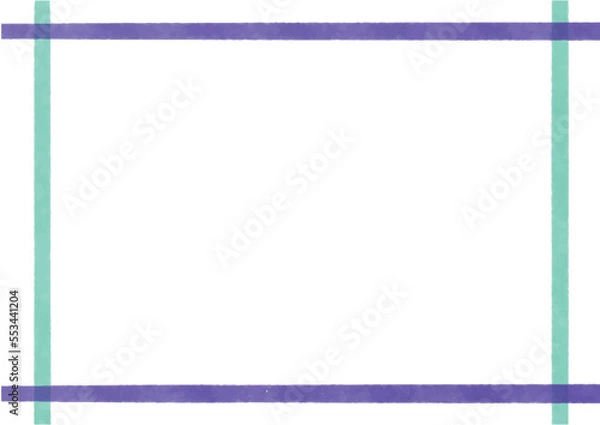 Fototapeta シンプルでかわいい水彩風長方形フレーム素材