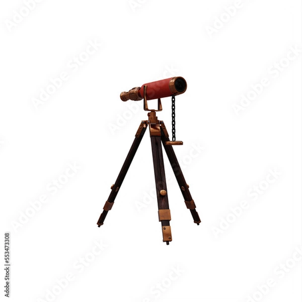Obraz telescope on tripod isolated