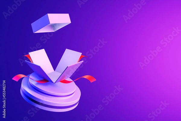Fototapeta 3d render open giftboxes