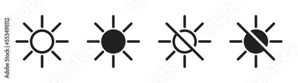 Obraz Brightness iocn set. Sun icon. Brightness level. Vector EPS 10