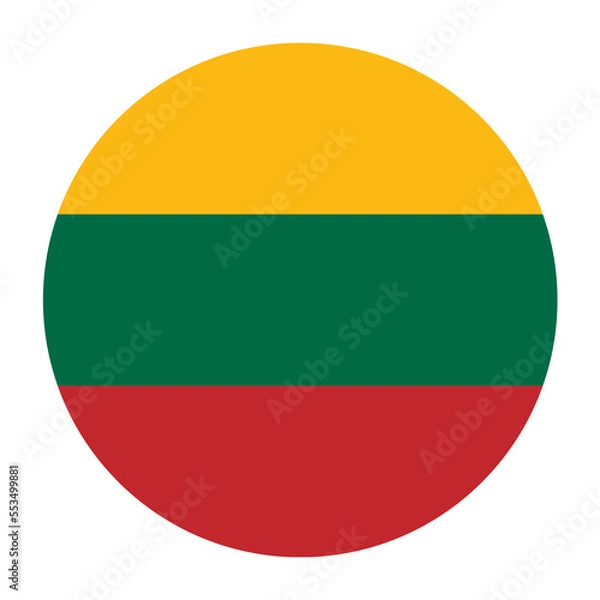 Fototapeta Lithuania Flat Rounded Flag with Transparent Background